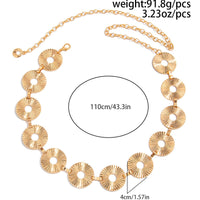 Thumbnail for Punk Style Pleated Round Disk Waist Chain - ArtGalleryZen