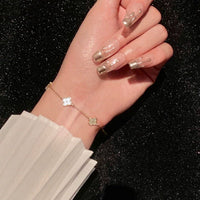 Thumbnail for Real Gold-Plated Four-Petal Flower Bracelet - ArtGalleryZen