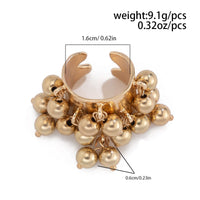 Thumbnail for Retro Chunky Tiger Stone Turquoise Pearl Tassel Wide Open Ring - ArtGalleryZen