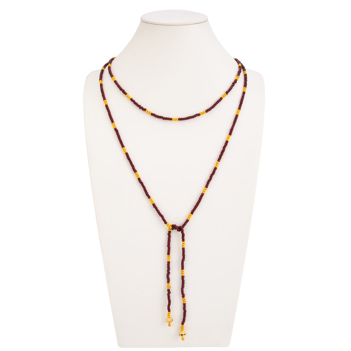 Retro Seed Beaded Long Chain Necklace - ArtGalleryZen