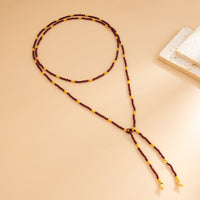 Thumbnail for Retro Seed Beaded Long Chain Necklace - ArtGalleryZen