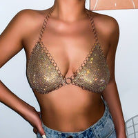 Thumbnail for Crystal Body Chain Bra with Rhinestone Inlay ? 18k Gold Silver Plated - ArtGalleryZen
