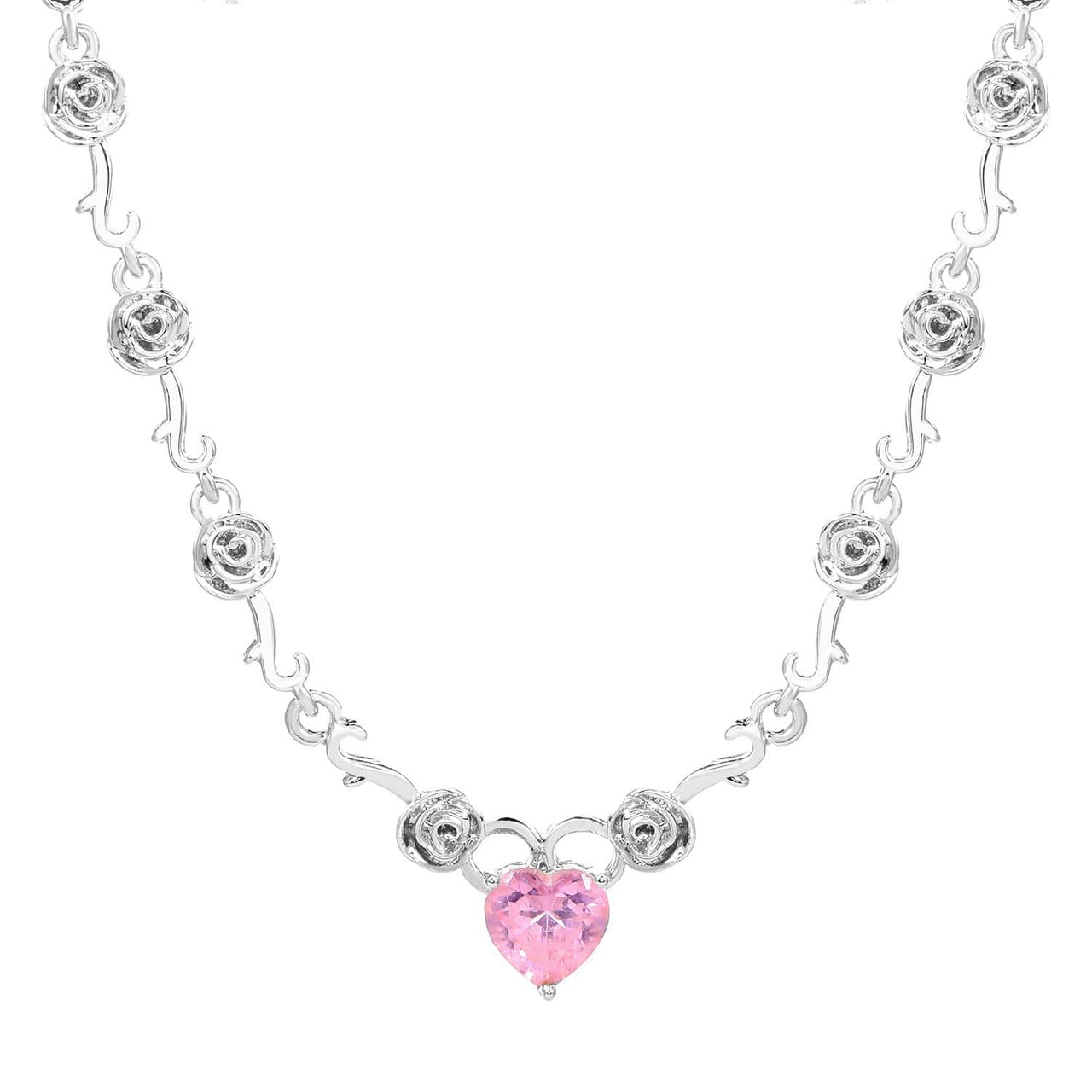 Rose Heart Pendant Necklace - ArtGalleryZen
