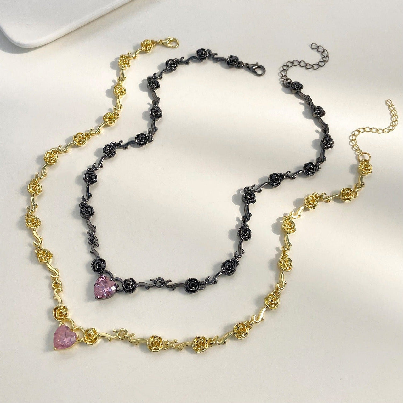 Rose Heart Pendant Necklace - ArtGalleryZen