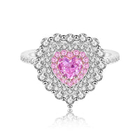 Thumbnail for S925 Sterling Silver Diamond Heart Ring - ArtGalleryZen