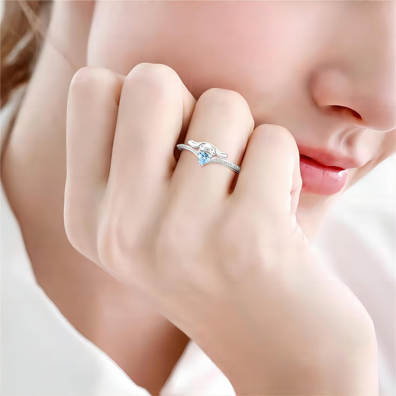 Sanrio Cinnamoroll Crystal Heart Ring - ArtGalleryZen