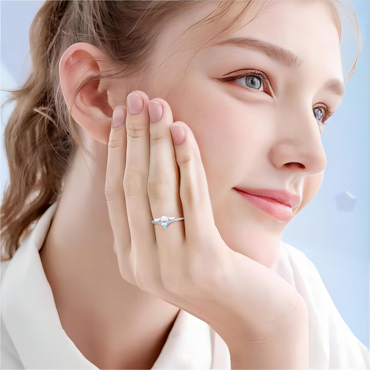 Sanrio Cinnamoroll Crystal Heart Ring - ArtGalleryZen