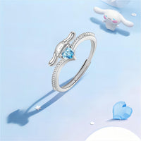 Thumbnail for Sanrio Cinnamoroll Crystal Heart Ring - ArtGalleryZen