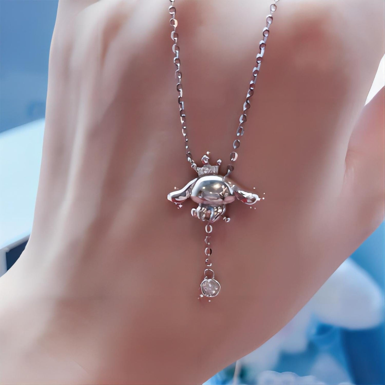 Sanrio Crystal Crown Cinnamoroll Necklace - ArtGalleryZen