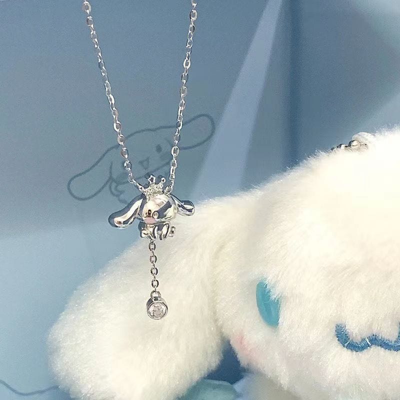 Sanrio Crystal Crown Cinnamoroll Necklace - ArtGalleryZen