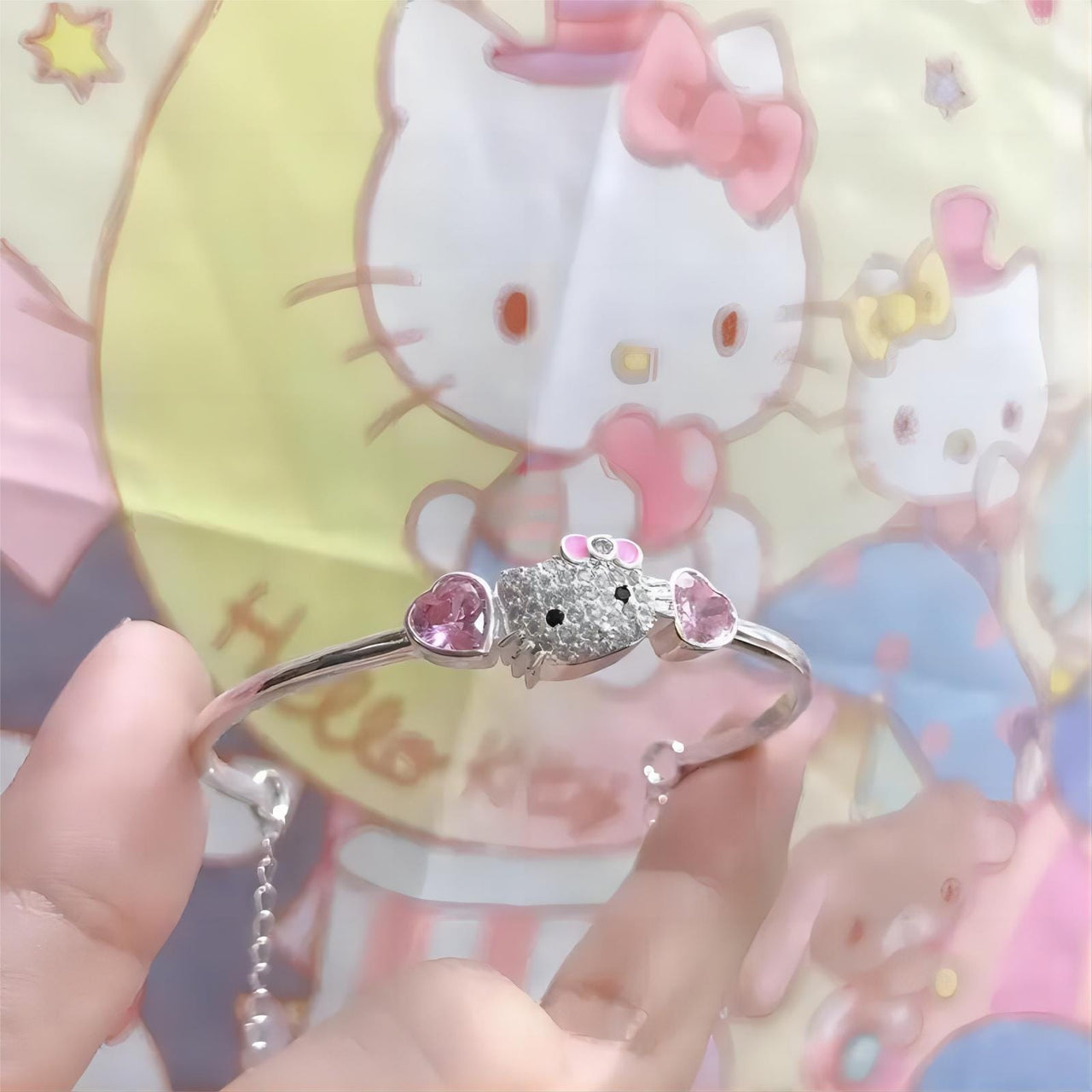 Sanrio Crystal Hello Kitty Bangle Bracelet - ArtGalleryZen