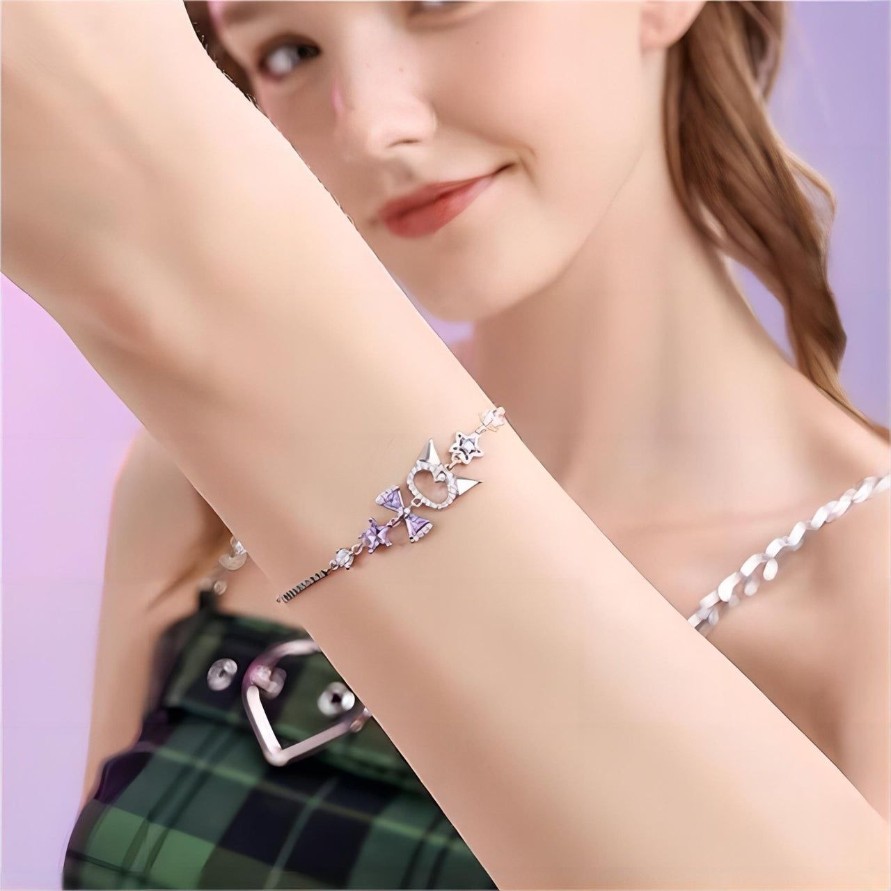 Sanrio Crystal Kuromi Bracelet - ArtGalleryZen