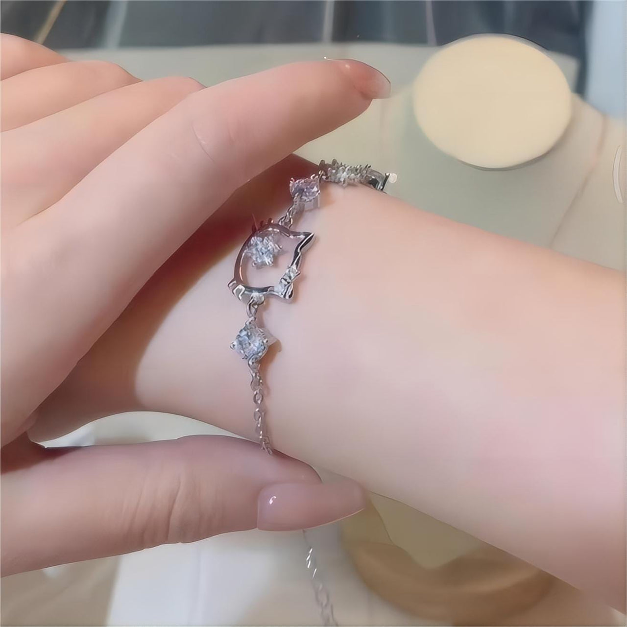 Sanrio CZ Inlaid Crystal Hello Kitty Bracelet - ArtGalleryZen