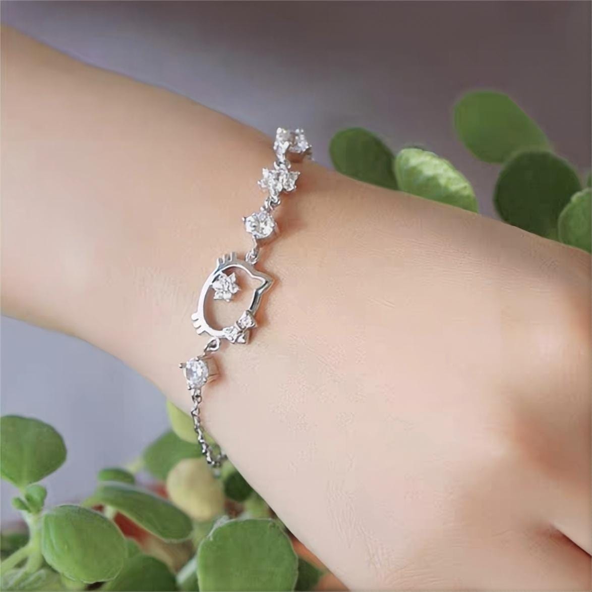 Sanrio CZ Inlaid Crystal Hello Kitty Bracelet - ArtGalleryZen