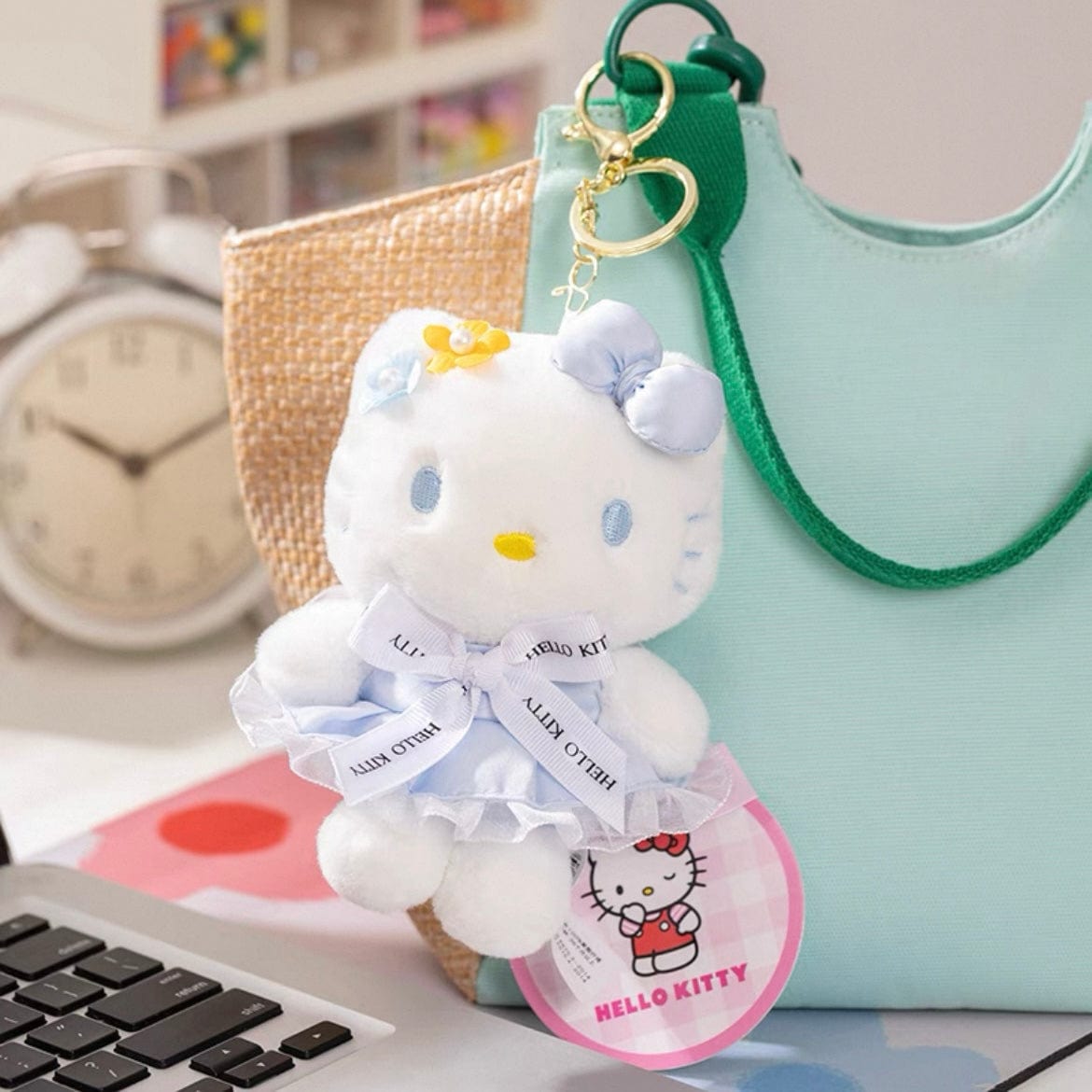 Sanrio Floral Hello Kitty Plush Keychain Doll - ArtGalleryZen