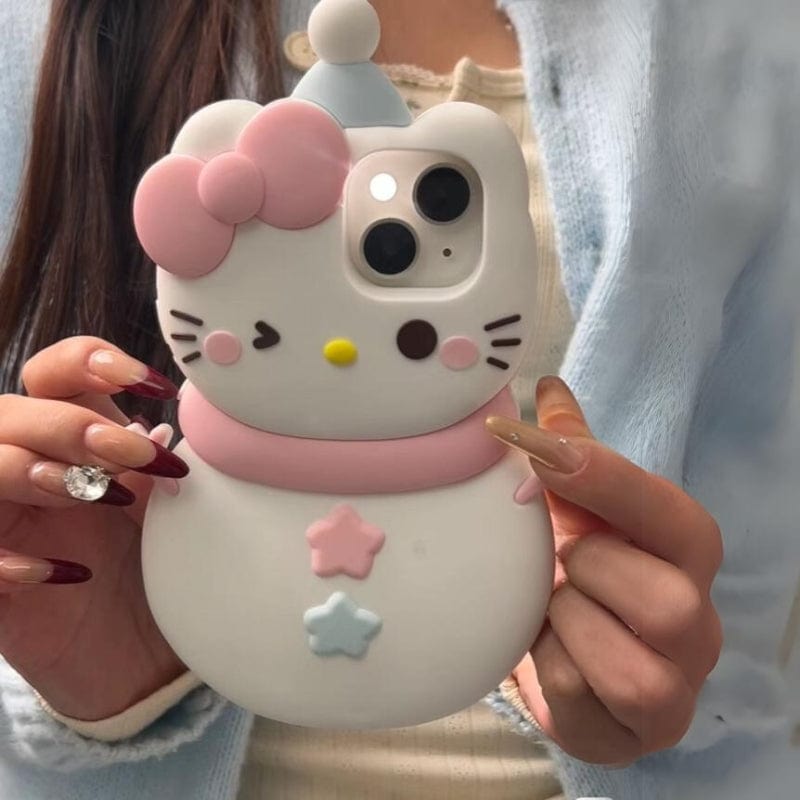 Sanrio Hello Kitty My Melody Snowman iPhone Case - ArtGalleryZen