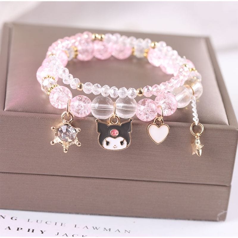 Sanrio Kawaii Anime Melody Kuromi Cinnamoroll Crystal Bracelet - ArtGalleryZen