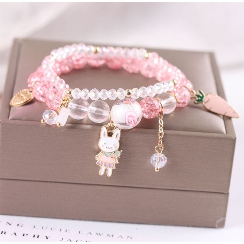 Sanrio Kawaii Anime Melody Kuromi Cinnamoroll Crystal Bracelet - ArtGalleryZen