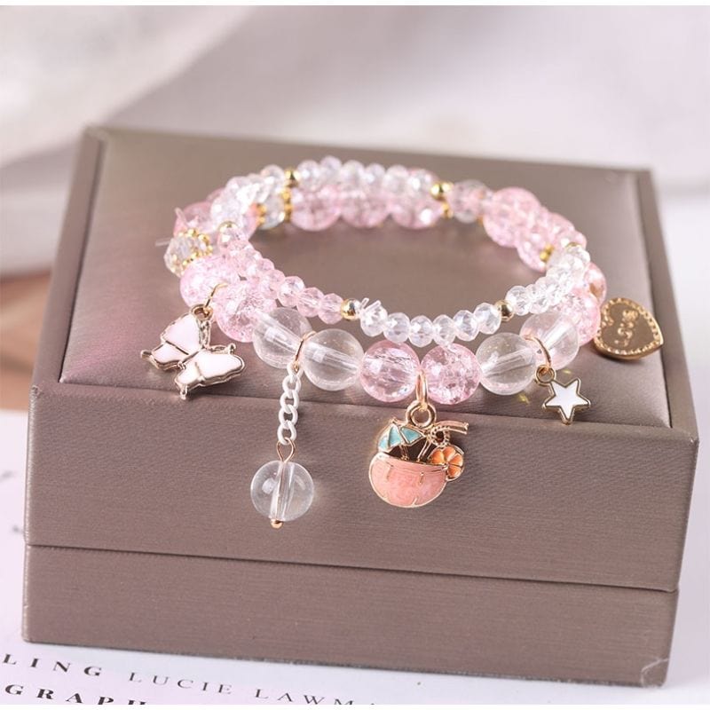 Sanrio Kawaii Anime Melody Kuromi Cinnamoroll Crystal Bracelet - ArtGalleryZen