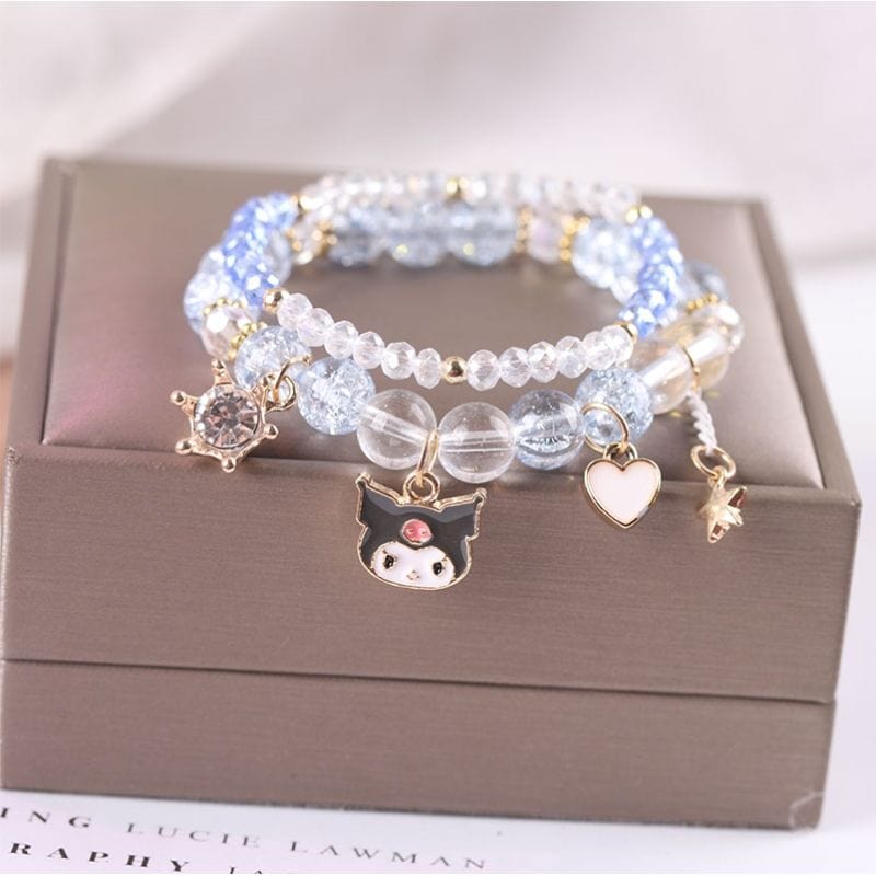 Sanrio Kawaii Anime Melody Kuromi Cinnamoroll Crystal Bracelet - ArtGalleryZen