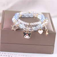 Thumbnail for Sanrio Kawaii Anime Melody Kuromi Cinnamoroll Crystal Bracelet - ArtGalleryZen