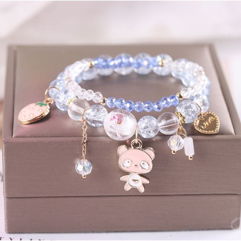 Sanrio Kawaii Anime Melody Kuromi Cinnamoroll Crystal Bracelet - ArtGalleryZen