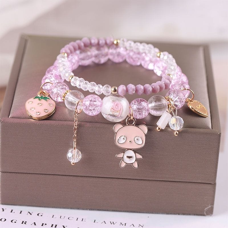 Sanrio Kawaii Anime Melody Kuromi Cinnamoroll Crystal Bracelet - ArtGalleryZen
