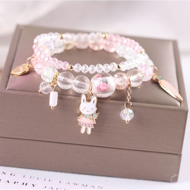 Sanrio Kawaii Anime Melody Kuromi Cinnamoroll Crystal Bracelet - ArtGalleryZen
