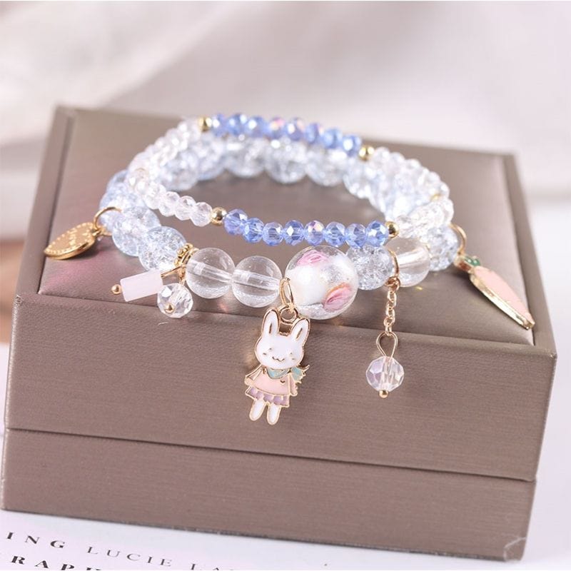 Sanrio Kawaii Anime Melody Kuromi Cinnamoroll Crystal Bracelet - ArtGalleryZen