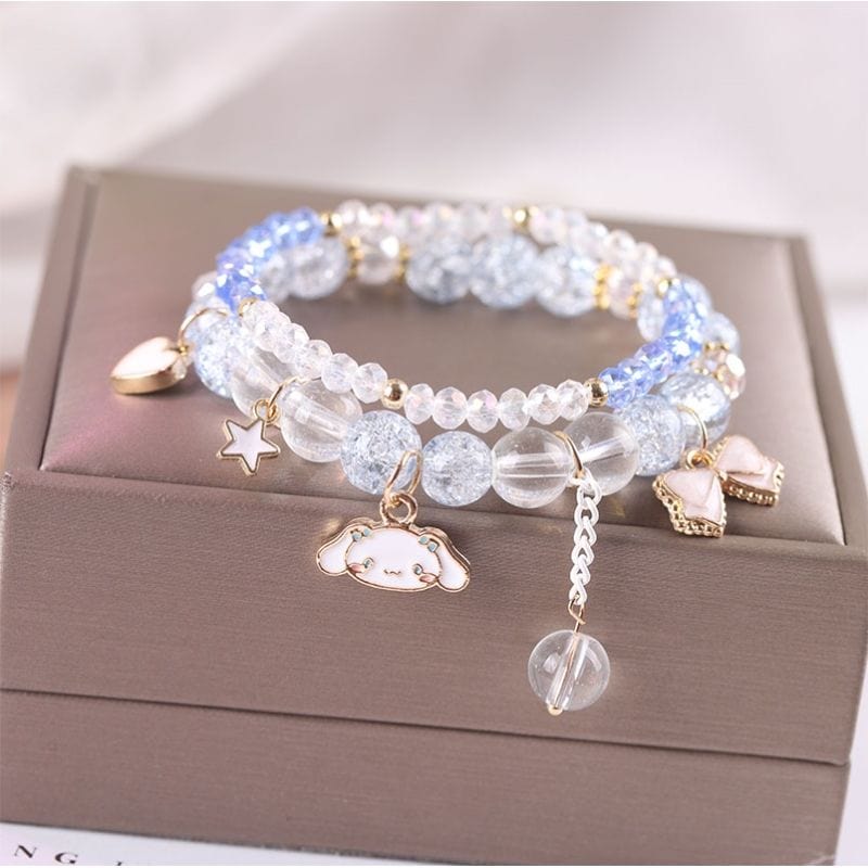 Sanrio Kawaii Anime Melody Kuromi Cinnamoroll Crystal Bracelet - ArtGalleryZen