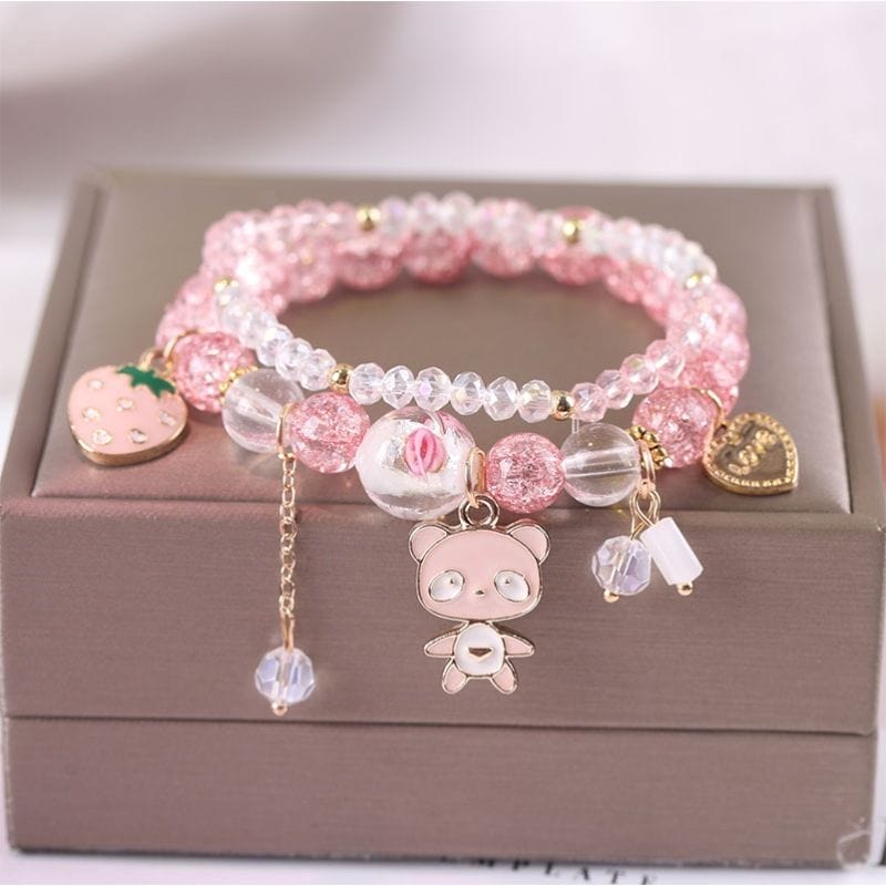 Sanrio Kawaii Anime Melody Kuromi Cinnamoroll Crystal Bracelet - ArtGalleryZen