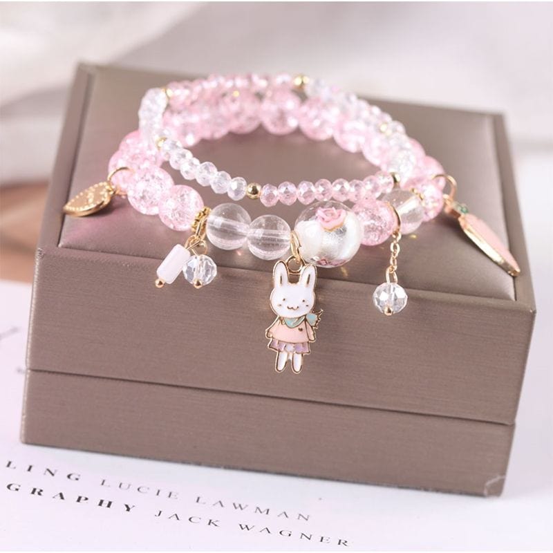 Sanrio Kawaii Anime Melody Kuromi Cinnamoroll Crystal Bracelet - ArtGalleryZen