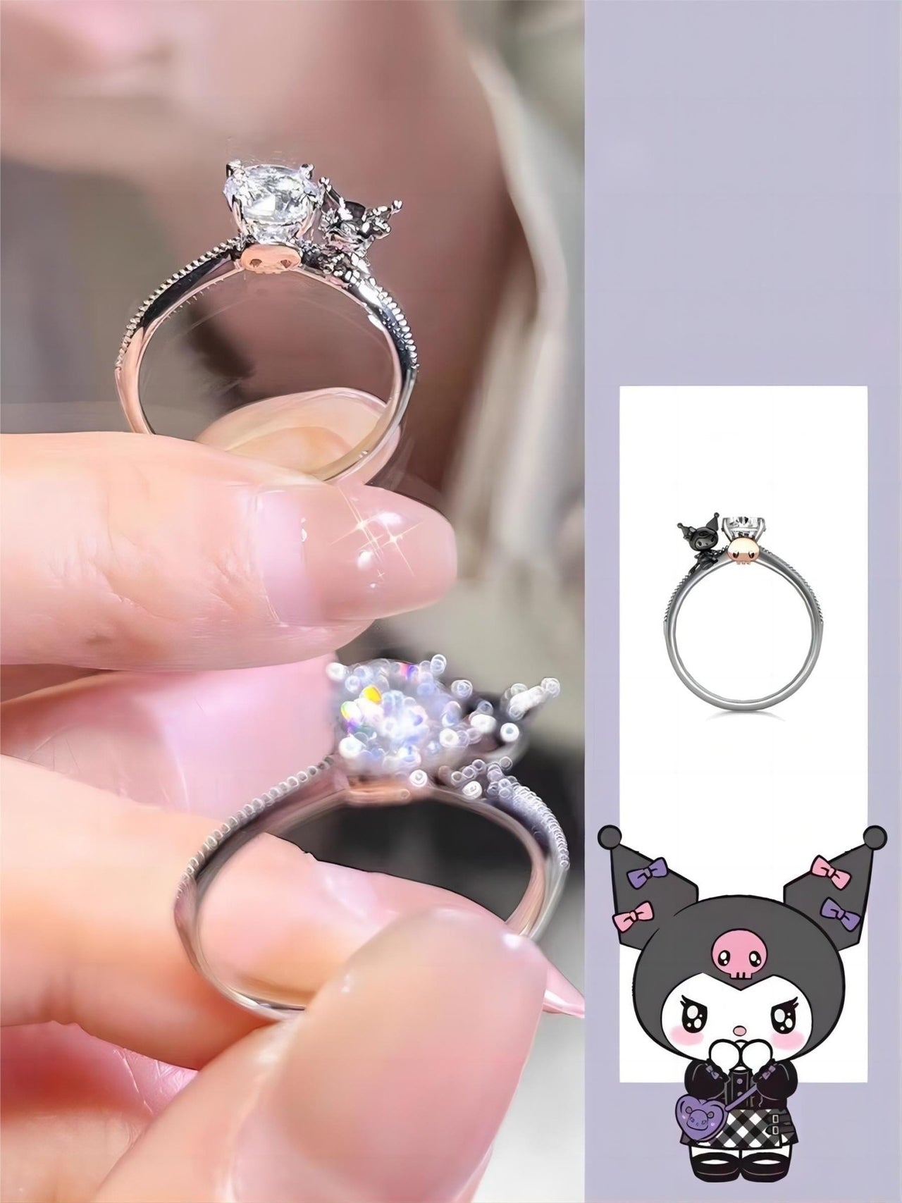 Sanrio Kuromi Diamond Ring - ArtGalleryZen