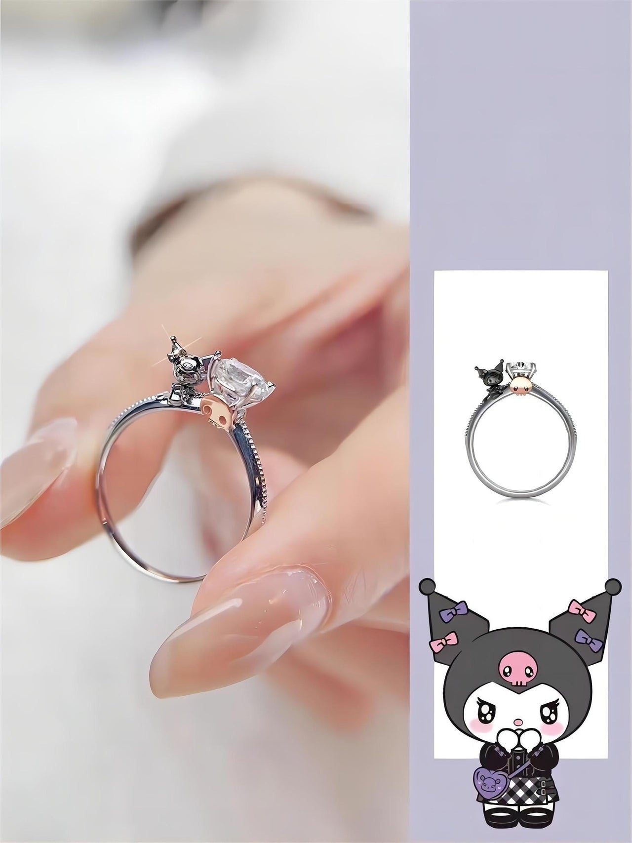 Sanrio Kuromi Diamond Ring - ArtGalleryZen
