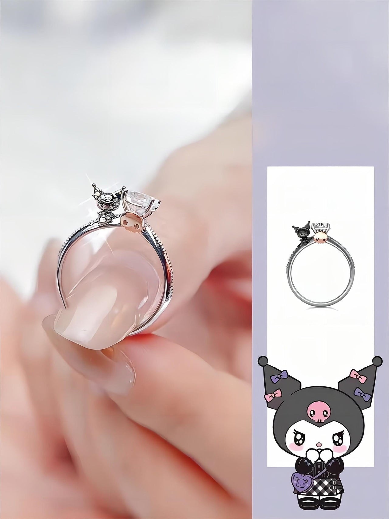 Sanrio Cute Hello Kitty Anime Ring Female Pochacco Ring Girlfriends Ring  Cartoon Small Fresh Temperament Jewelry Holiday Gift - AliExpress