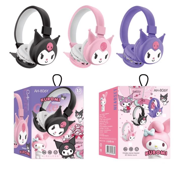 Sanrio Kuromi Hello Kitty Bluetooth Wireless Stereo Headset Earphone Headphone - ArtGalleryZen