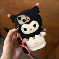 Thumbnail for Sanrio Kuromi My Melody Wearing Sunglasses iPhone Case - ArtGalleryZen