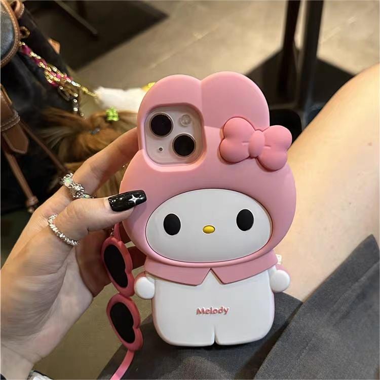 Sanrio Kuromi My Melody Wearing Sunglasses iPhone Case - ArtGalleryZen
