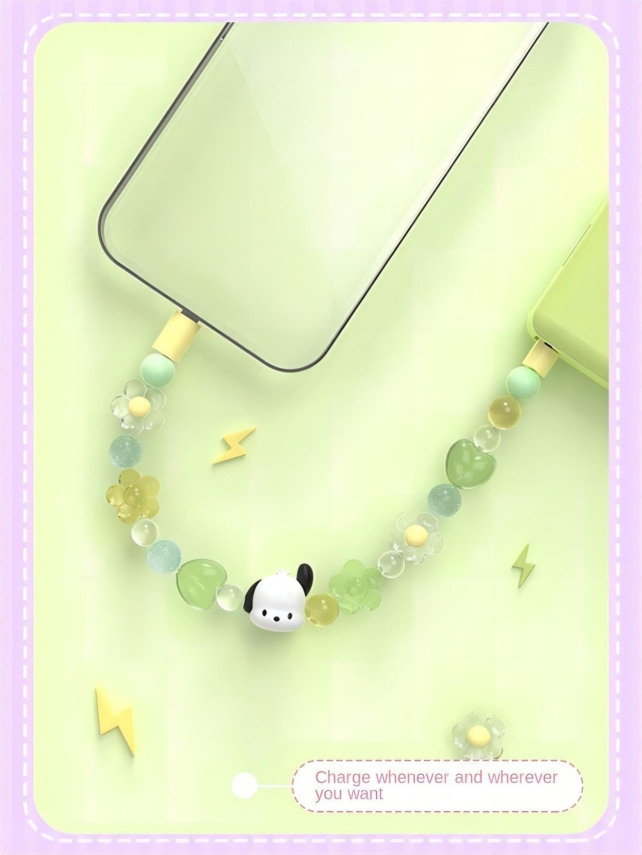 Sanrio Kuromi Pochacco Charging Data Cable Bracelet - ArtGalleryZen