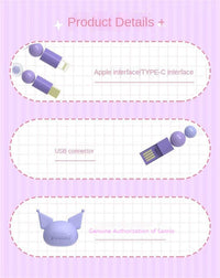 Thumbnail for Sanrio Kuromi Pochacco Charging Data Cable Bracelet - ArtGalleryZen