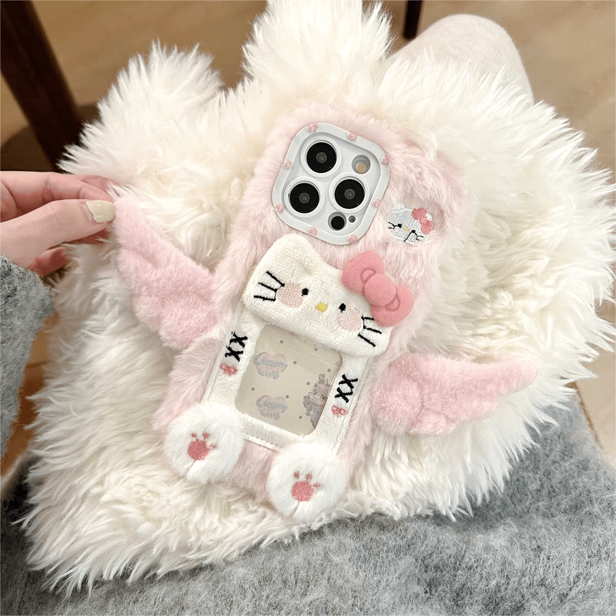 Sanrio Plush Angel Wings Hello Kitty Photo Frame iPhone Case - ArtGalleryZen