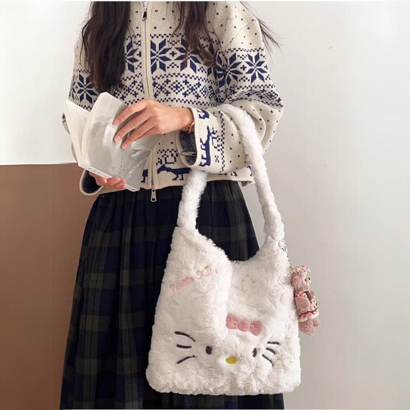 Sanrio Plush Hello Kitty Shoulder Bag - ArtGalleryZen