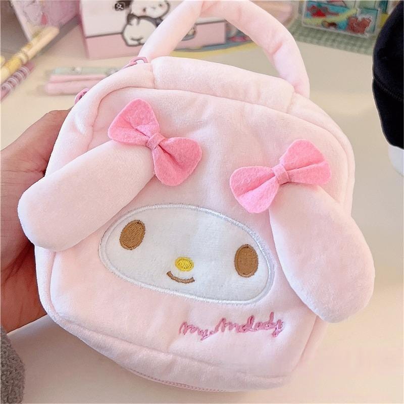 Sanrio Plush Small Square Bag Cosmetic Toiletry Bag Portable Travel Organizer - ArtGalleryZen