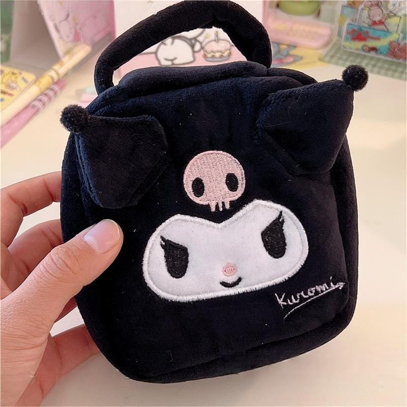 Sanrio Plush Small Square Bag Cosmetic Toiletry Bag Portable Travel Organizer - ArtGalleryZen