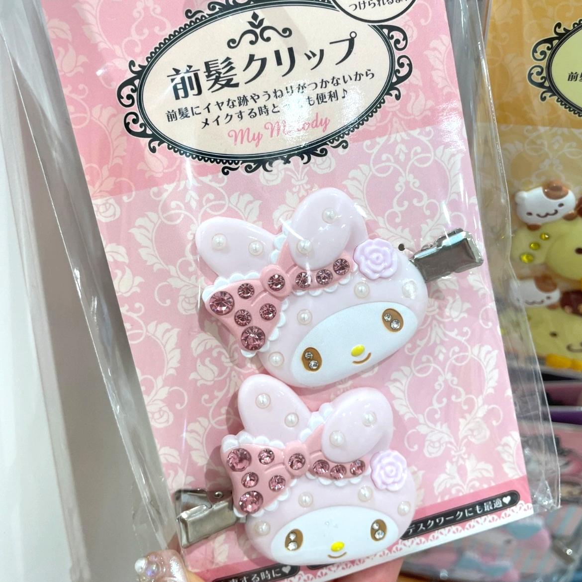 Sanrio Rhinestone Pearl Inlaid My Melody Kuromi Hair Clip Set - ArtGalleryZen