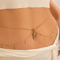 Thumbnail for Shining Layered CZ Inlaid Tassel Navel Piercing Belly Chain - ArtGalleryZen