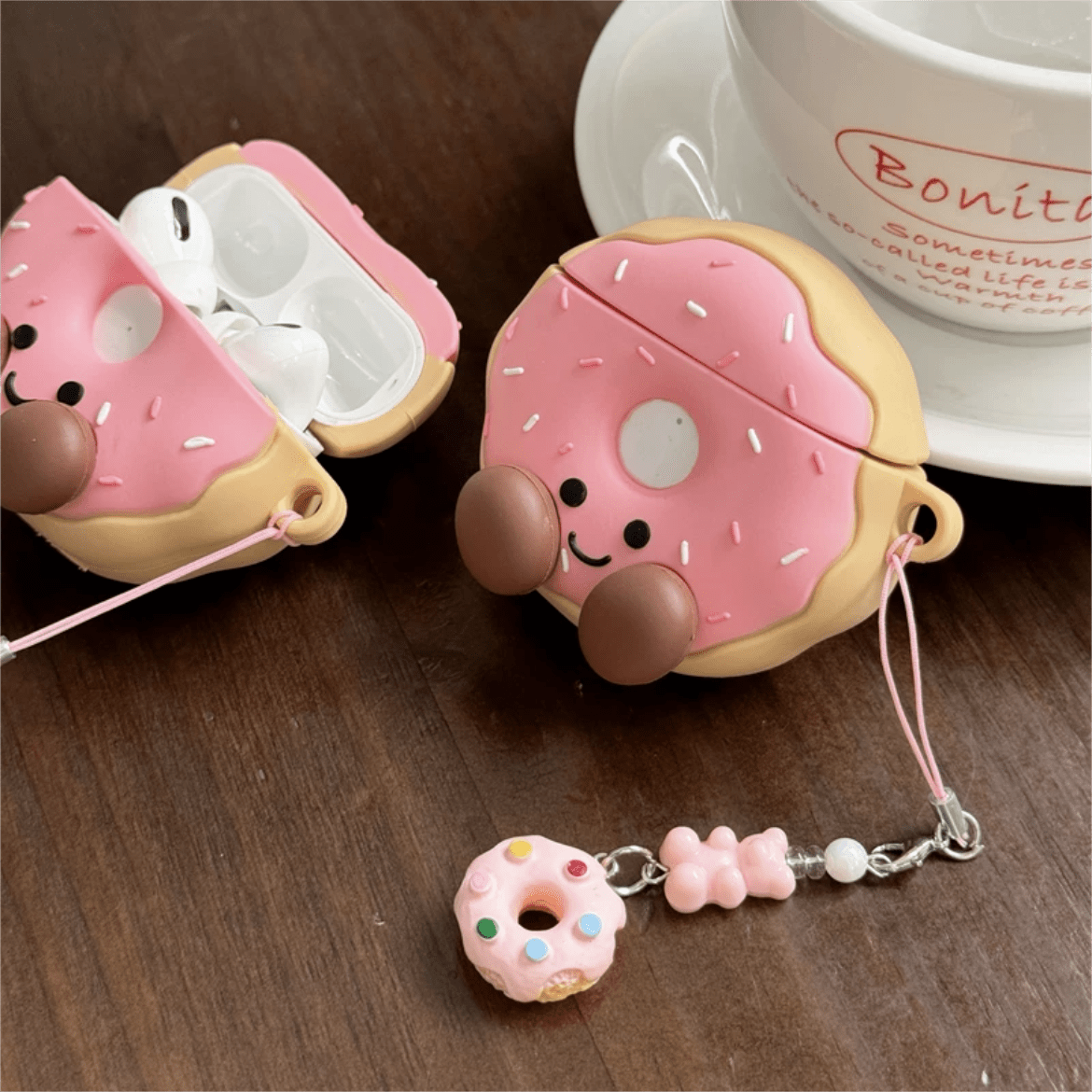 Smile Donut AirPods Earphone Case With Accessories - ArtGalleryZen