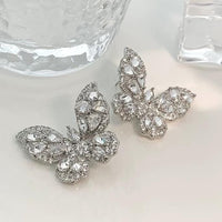 Thumbnail for Sparkling Chunky CZ Inlaid Butterfly Stud Earrings - ArtGalleryZen