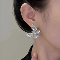 Thumbnail for Sparkling Chunky CZ Inlaid Butterfly Stud Earrings - ArtGalleryZen