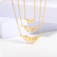 Thumbnail for Stainless Steel 3 Pieces Butterfly Necklace Set - ArtGalleryZen